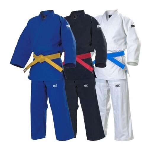 Judo-Kimono in Weiß, Schwarz und Blau Farben