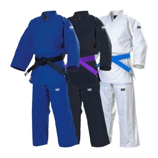 Judo-Kimono in Weiß, Schwarz und Blau Farben