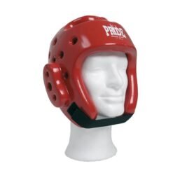 Red taekwondo helmet