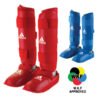 Karate Shin and Instep pad WKF, Adidas blue and red