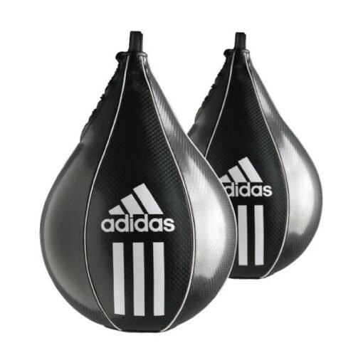 Adidas black Pear Speed Bag with white logo made out of faux leather