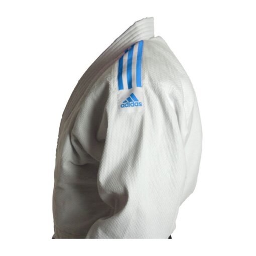 Judoanzug Club gi Adidas weiß mit blauen Streifen
