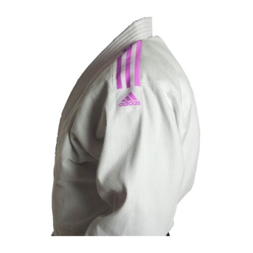 Judogi Club gi Adidas white with pink stripes