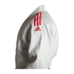Judo kimono Club-gi Adidas bela-rdeče črte na ramenih