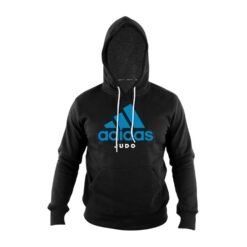 Judo hoodie Adidas black with blue logo