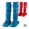 Karate leg guard EKF Pride in red and blue colour