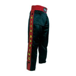 Kickboxing dolge hlače Pride črno-rdeče z velikim napisom na hlačnici