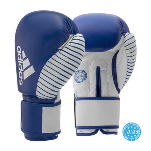 Kickboxing rokavice WAKO usnjene Adidas modro bele