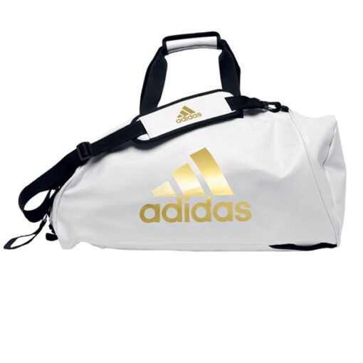Sporttasche - Rucksack PU 3 in 1 Adidas weiß mit goldenem Logo