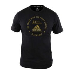 Takwondo majica kratki rokavi Adidas črna-zlati logo