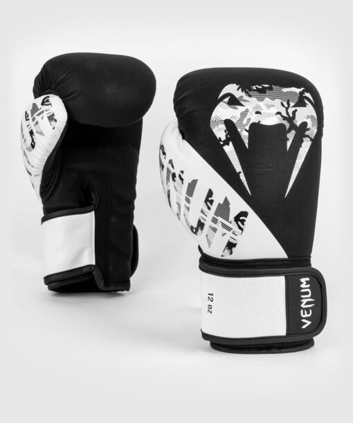 Boxhandschuhe Legacy Venum schwarz-weiß mit großem Logo
