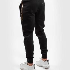 Moške jogger hlače dolge črne z logo na hlačnici