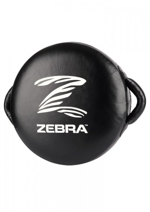 Professioneller runder Fokus Handpratzer Zebra schwarzes Leder mit großem Logo