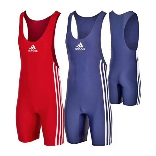 Performance wrestling singlets Adidas blue and red set