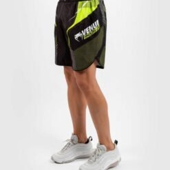 MMA shorts Venum black-neo green with logo