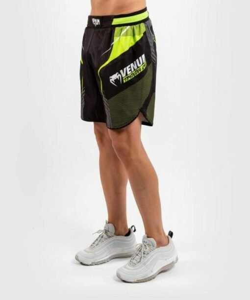 MMA shorts Venum black-neo green with logo