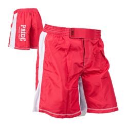 MMA shorts American style red with embroidered logo Pride 