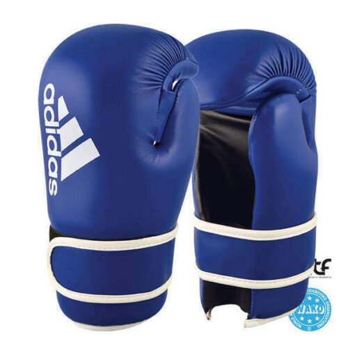 Point fight Wako ITF gloves Adidas blue with white logo