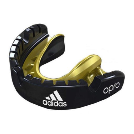 Braces mouthguard Adidas black gold with antibacterial shield storage box