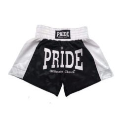 Hlačke za trening črno-bele z velikim logom Pride in široko elastiko v pasu