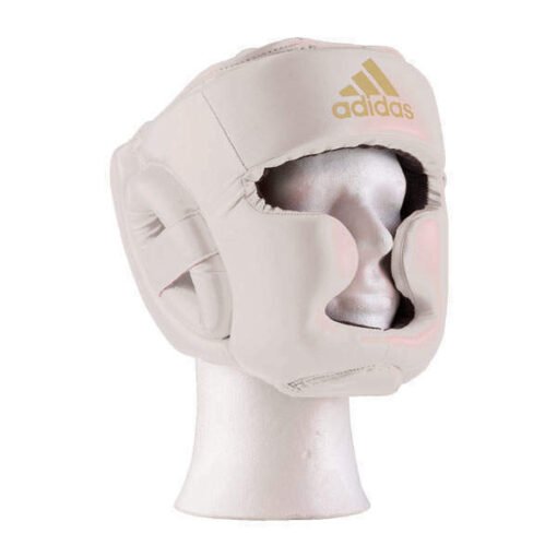 Sparing čelada za boks Speed 41 Adidas bela z zlatim logotipom