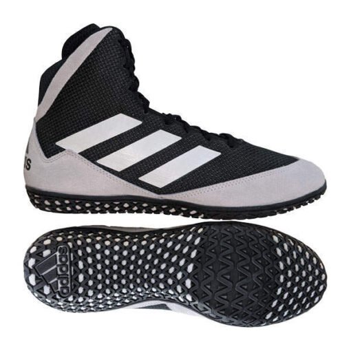 Wrestling shoes Mat Wizard V Adidas balck with white stripes