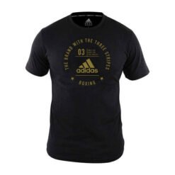 Boks majica s kratkimi rokavi Adidas črna z zlatim napisom Boxing