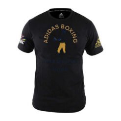 Box-T-Shirt WBC Kurzarm Adidas Schwarz mit Aufschrift