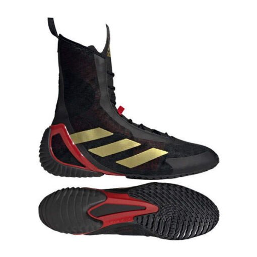 Boxschuhe Speedex Ultra Adidas schwarz mit goldenen Streifen