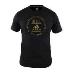 Kickboxing majica s kratkimi rokavi Adidas črno-zlata