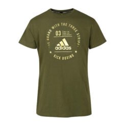 Kickboxing majica s kratkimi rokavi Adidas zeleno-zlata